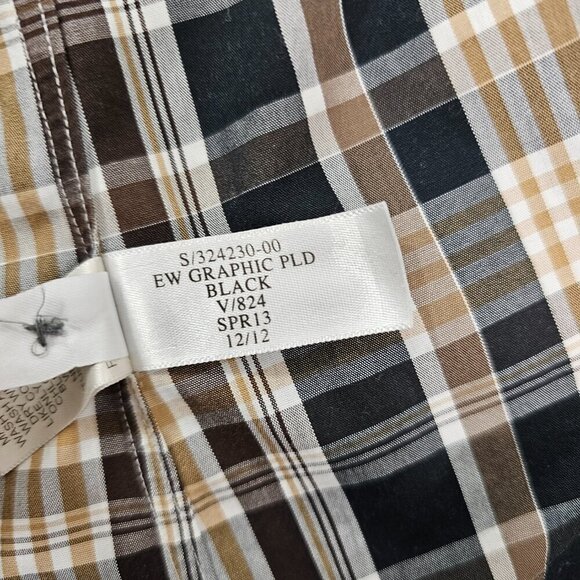 Banana Republic Non-Iron Tailored Slim Fit Plaid Long Sleeve Shirt - Size Medium - Picture 7 of 10